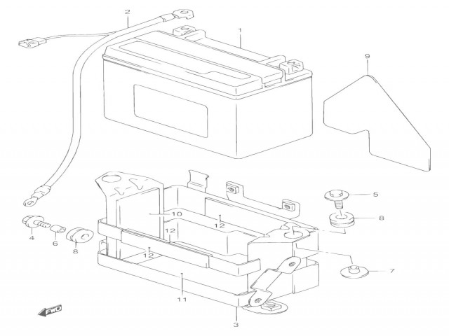 Caja porta bateria Suzuki Dr 650 r 650 1994-1995
