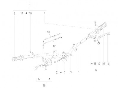 Soporte maneta freno trasero Aprilia Sportcity one 125 2008-2015