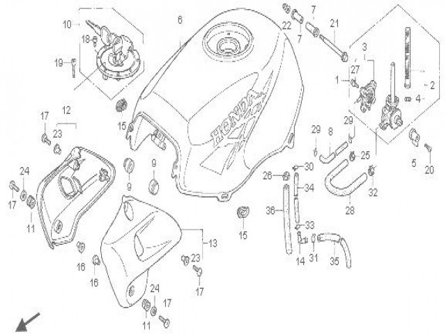 Aireador izquierdo Honda Cb 500 1993 - 1997