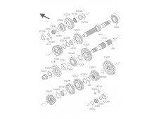 Motor eje secundario cambio Kawasaki Er6 f abs 650 cc 2012 - 2015