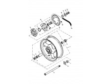 Eje rueda trasera Triumph tiger 955 2005 - 2006