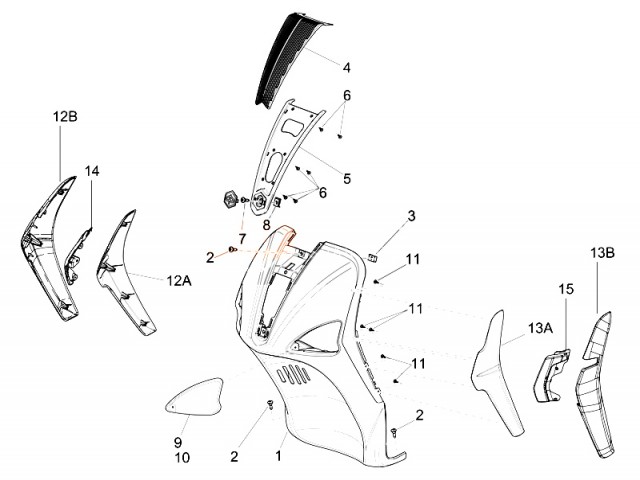 TAPA ESCUDO Piaggio Liberty 125 2013 - 2015