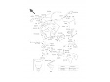 Retrovisor izquierdo negro Kawasaki Zx6 r 600 cc 2000 - 2001