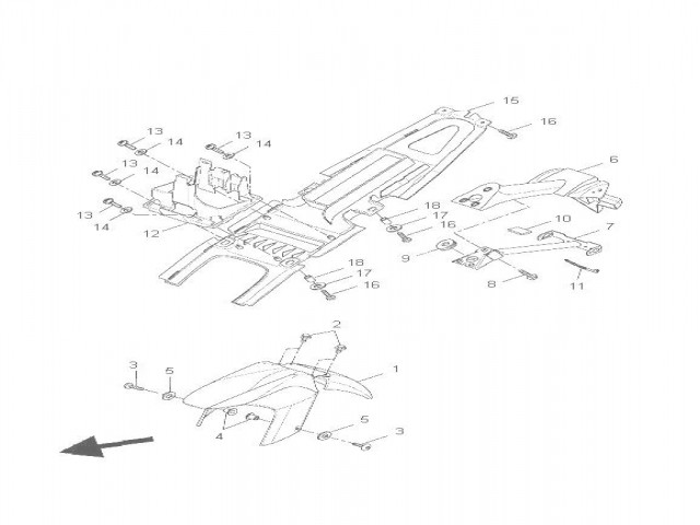 Aleta porta bateria Yamaha Yzf 125 2008 - 2013