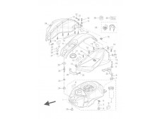 Cubre deposito central  Yamaha Yzf 125 2008 - 2013