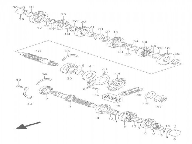 EJE PRIMARIO DEL CAMBIO Suzuki Bandit 650 2005 - 2006 - 650 S - 650 N - 650 ABS