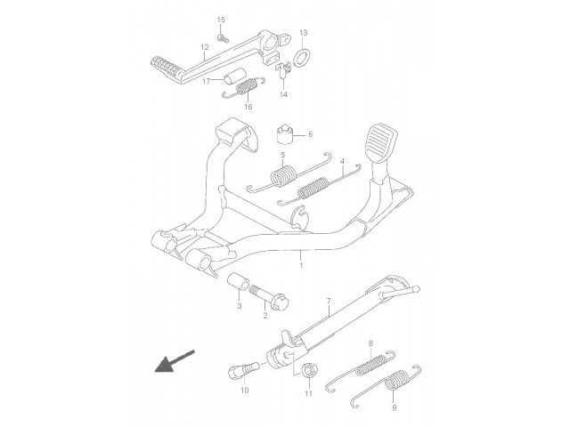 Pedal freno trasero Suzuki Bandit 650 2005 - 2006 - 650 S - 650 N - 650 ABS