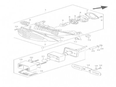 Piloto trasero Suzuki Bandit 650 2005 - 2006 - 650 S - 650 N - 650 ABS