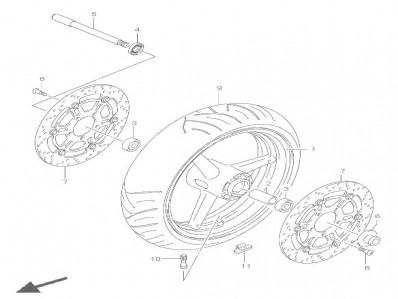 Rueda delantera Suzuki Bandit 650 2005 - 2006 - 650 S - 650 N - 650 ABS