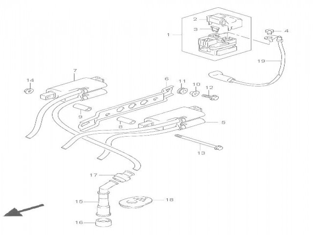 Bobina alta 1-4 Suzuki Bandit 650 2005 - 2006 - 650 S - 650 N - 650 ABS