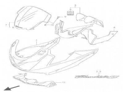 Carenado superior  Suzuki Bandit 650 2005 - 2006 - 650 S - 650 N - 650 ABS