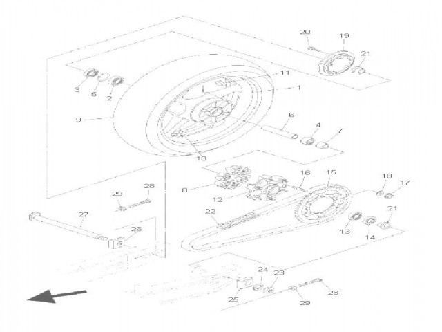 CORONA ABS TRASERA Yamaha Fazer 600 2007-2009