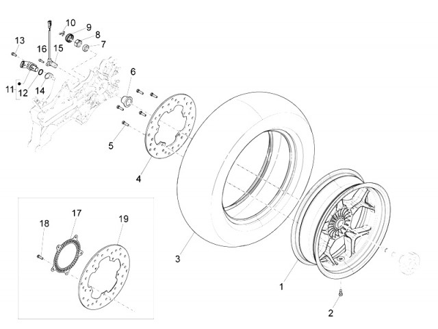 CORONA ABS TRASERA Piaggio X10 350 y X10 500 2012 - 2019