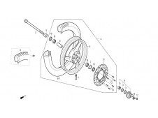 Eje rueda delantera Daelim Roadwin 125 R 2007 - 2011