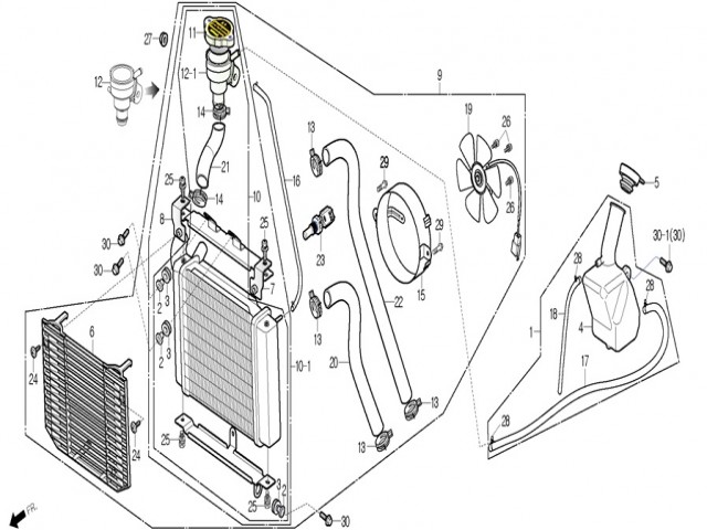 Embellecedor radiador Daelim Roadwin 125 R 2007 - 2011