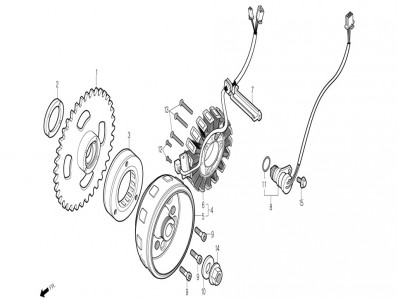 Volante magnetico Daelim Roadwin 125 R 2007 - 2011