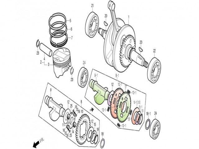 MOTOR EJE BALANCE Daelim Roadwin 125 R 2007 - 2011