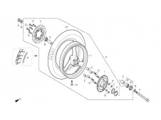 Rueda trasera Daelim Roadwin 125 R 2007 - 2011