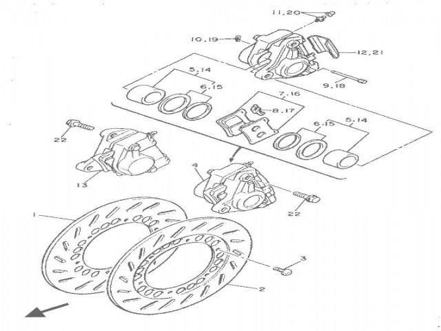 Pinza freno delantera izquierda Yamaha Xj 600 1988-1992
