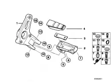 Soporte estribera delantero derecho Varios modelos Bmw R1150 rs 2000 - 2005