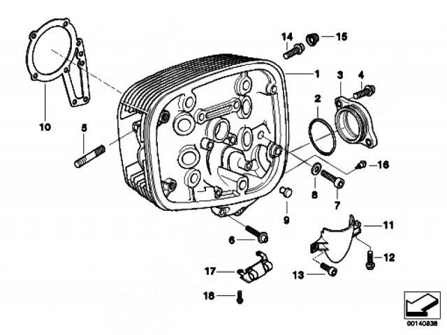 Culata derecha doble bujia  Bmw R1150 rs 2000 - 2005