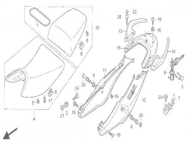 Asidero colin derecho  Honda Cbf 500 2004-2007