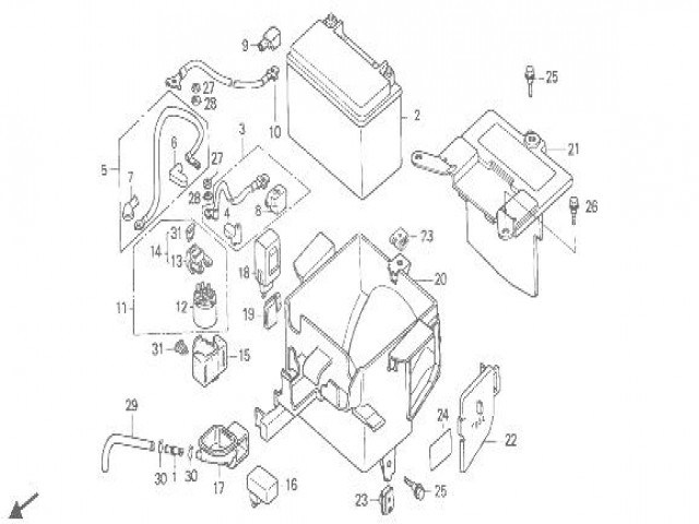 Caja porta bateria Honda Cbr 600 1987 - 1990