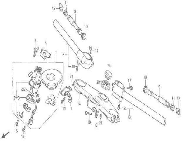 Semimanillar izquierdo Honda Cbr 600 1987 - 1990