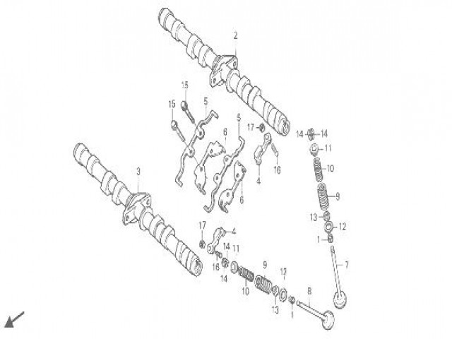 Arbol de levas admision Honda Cbr 600 1987 - 1990