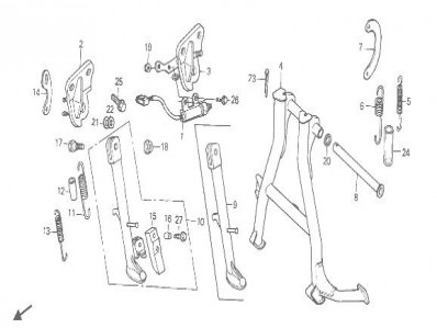 Interruptor pata de cabra Honda Cbr 600 1987 - 1990