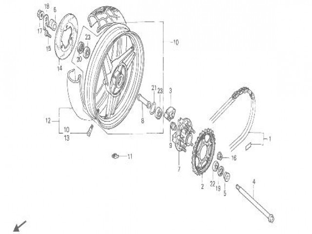 Disco freno trasero Honda Cbr 600 1987 - 1990