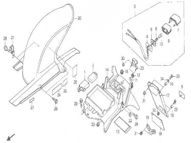 Aleta porta matricula Honda Cbr 600 1987 - 1990