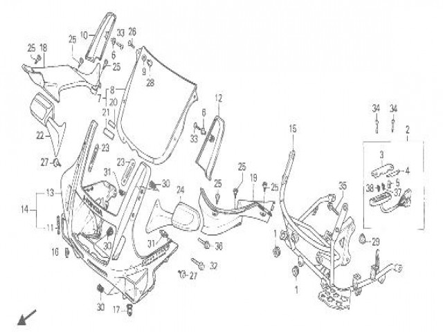 RETROVISOR IZQUIERDO Honda Cbr 600 1987 - 1990