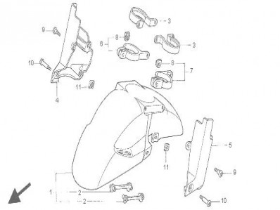 Aleta delantera blanca Honda Cbr 900 919 cc 1998 - 1999