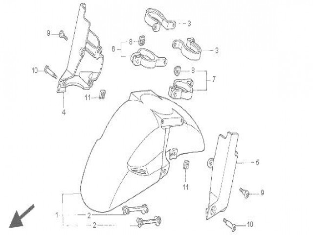 Aleta delantera blanca Honda Cbr 900 919 cc 1998 - 1999