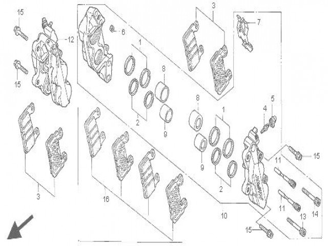 Pinza freno delantera derecha Honda Cbr 900 919 cc 1998 - 1999