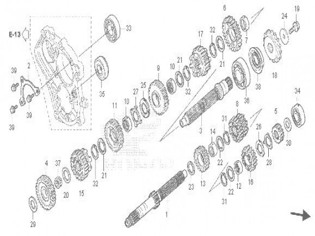 EJE SECUNDARIO DEL CAMBIO Honda Cb 1000 r 2008 - 2018