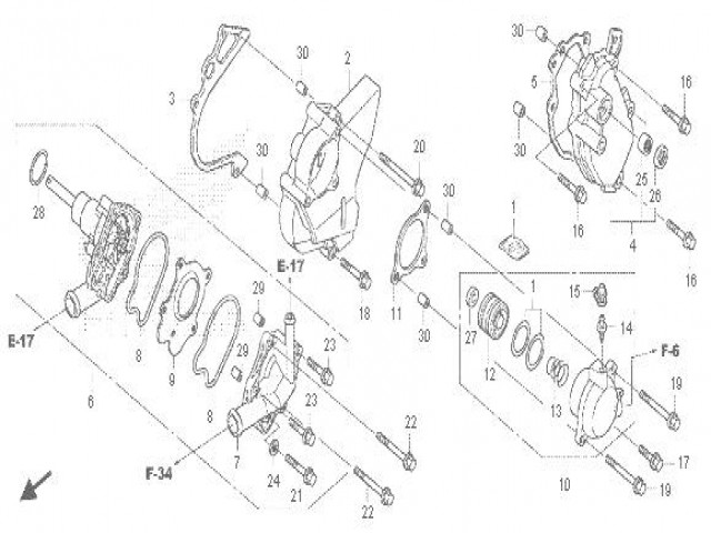 BOMBA AGUA Honda Cb 1000 r 2008 - 2018
