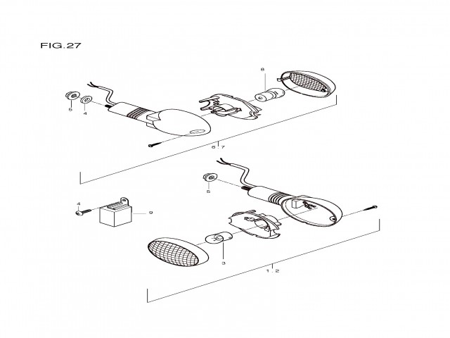 Intermitente izquierdo (delantero o trasero) Hyosung Gt 650 r - gt 650 s comet - gt 650 2005 - 2009