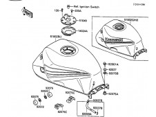 Deposito gasolina negro KAWASAKI GPX 600 1985-1990  recambios para moto