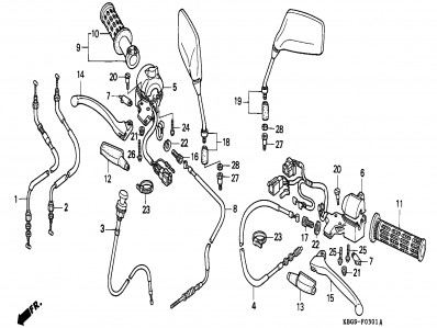 PIÑA LUCES DERECHA ANTIGUA TAMBOR Honda Cb 250 1992-2005