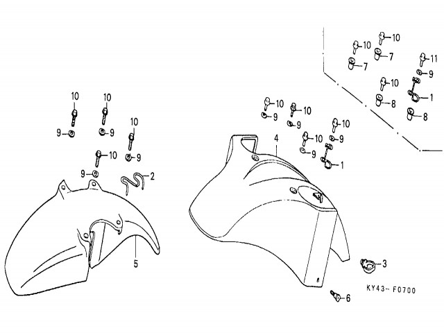 Aleta delantera carenada Honda Nsr 125 1990-1993