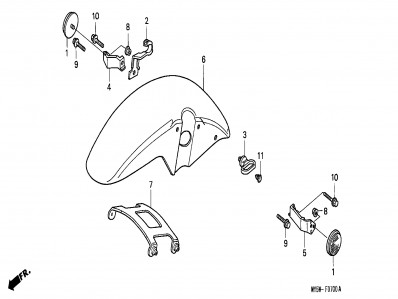 Aleta delantera Honda Cb 500 1998-2004