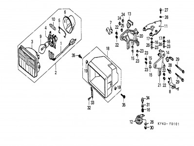 Soporte faro derecho naked Honda Nsr 125 1990-1993