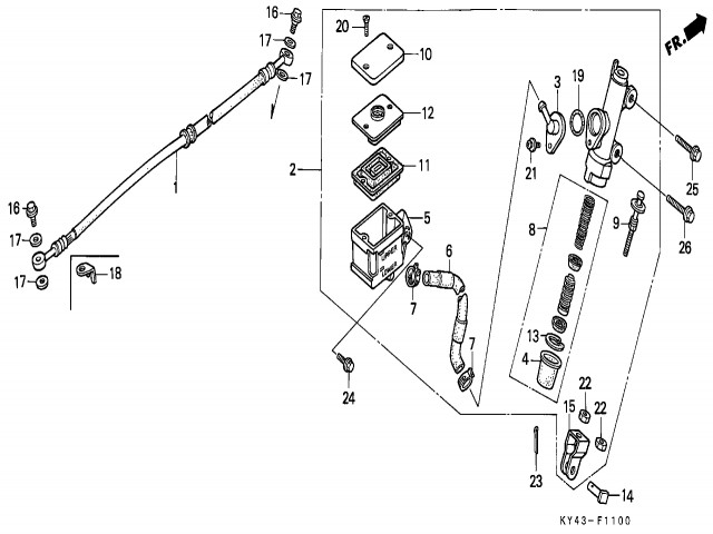 Bomba freno trasero Honda Nsr 125 1990-1993
