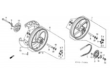 Eje rueda trasera Honda Nsr 125 1990-1993