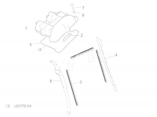 Patin cadena distribucion fijo Aprilia Pegaso 650 2003-2007