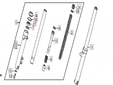 Barra completa izquierda Daelim Vt 125 1999-2006