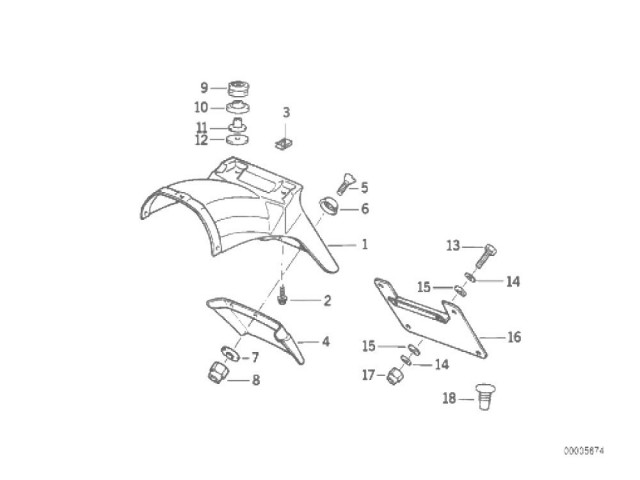 ALETA PORTA MATRICULA Bmw K1 1000 cc 1988 - 1993