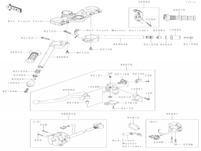 Interruptor embrague Kawasaki Zx6 r 600 cc 2007 - 2008